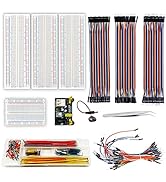 Minidodoca Breadboard Jumper Wires Kit 4pcs 400&amp;830 Point Solderless Breadboards with Power Suppl...