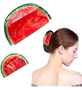 AddLotLot Hair Clips 2 PCS Watermelon Hair Claws Clips Fruit Hair Clips for Women Girls, Small Si...