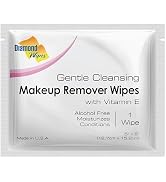 Diamond Wipes Face Cleansing and Waterproof Makeup Remover Wipes, Case of 50 Wipes, Alcohol Free ...
