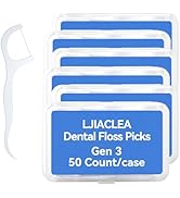 LJIACLEA Dental Floss Picks with Built-in Toothpicks 300 Count White Non-Breakable Flossers Bulk ...