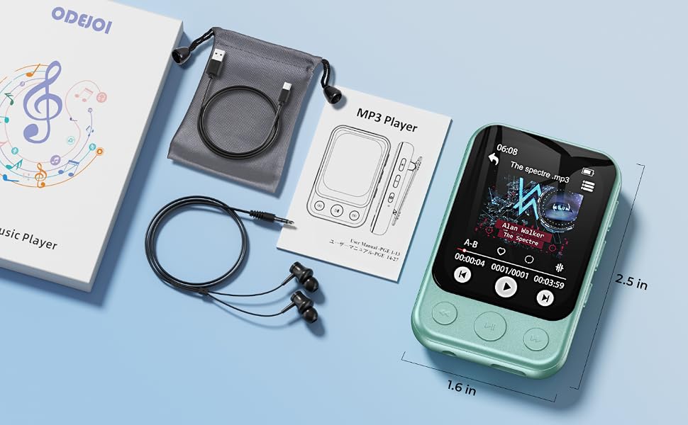 Clip-On MP3 Player for Kids Teens Adults FM Radio Voice Recorder Alarm Clock Calendar Video Music