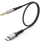 JasRoum USB C Aux Cord 2 Feet Short, USBC to Auxiliary Built-in DAC for iPhone 15/16/17, Galaxy S...