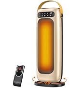 KQPZ Space Heater, 1500W PTC Ceramic Electric Heaters for Indoor Use with Remote, 4 Levels Room H...