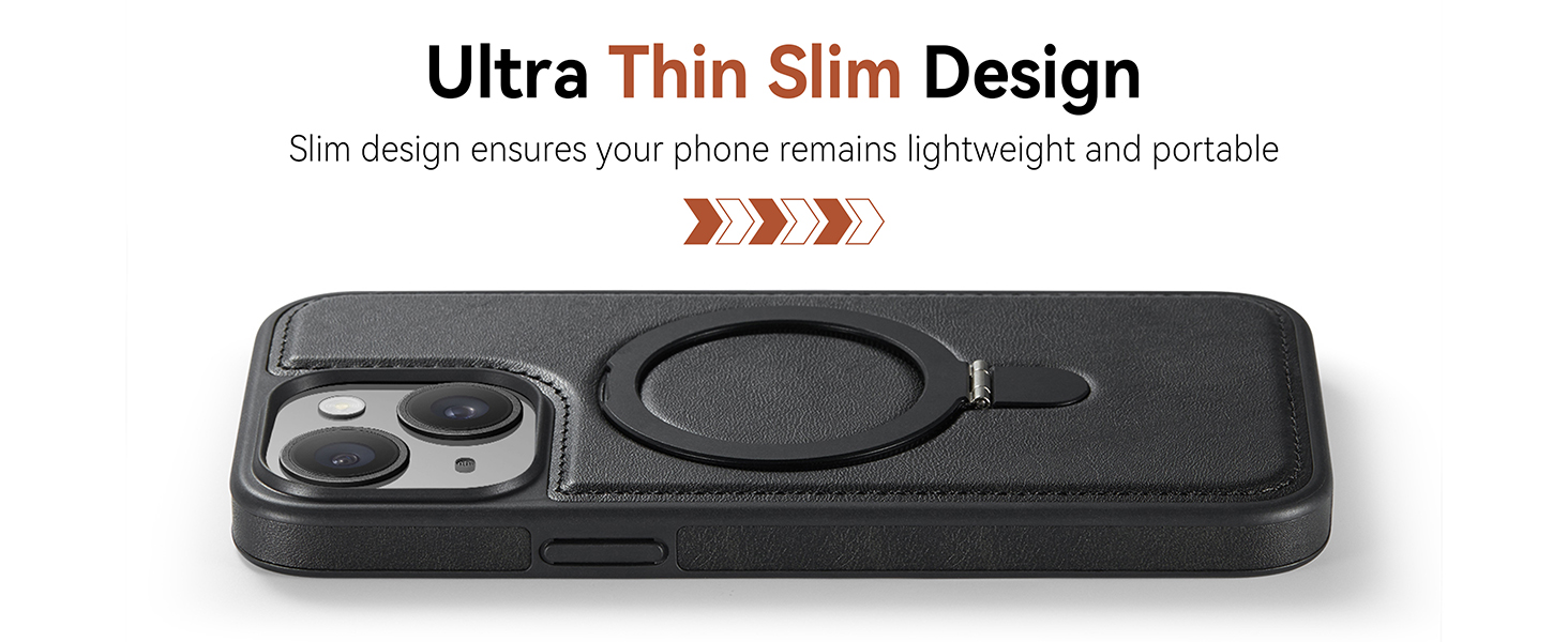 case with stand pu leather compatible with magsafe