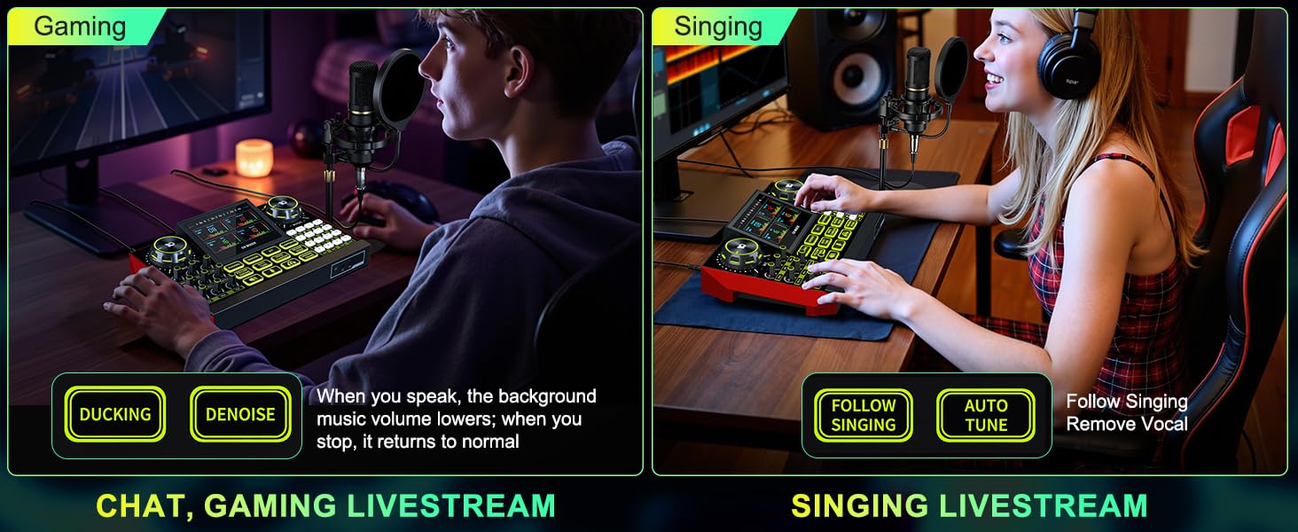 pc audio mixer sound board mixer audio mixer for streaming gaming voice changer