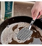 cast iron scrubber with long handle