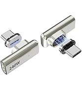 Tciogrxp 240W Right Angle 90 Straight Magnetic USB C Adapter Extender Straight USB4 40Gbps 8K 60H...