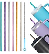Mt.Jun 6-Pack Glitter Reusable Straws, 12" Long, Fits Stanley 30/40 oz Tumblers, Premium BPA Free...