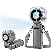 Sovrelon Handheld Portable Misting Fan with Ice Cooling - 6 Gear High Speed Rechargeable, Mini Co...