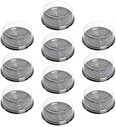Mobestech 10Pcs Clear Cake Containers with Lids Plastic Round Cake Carrier Dessert Containers Ind...