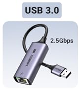 UGREEN 2.5Gb USB to Ethernet Adapter, Ethernet to USB Adapter for Laptop, Aluminum