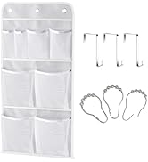 MISSLO Hanging Mesh Pockets Hold 340oz/1000ml Shampoo Shower Organizer with Over the Door Hooks