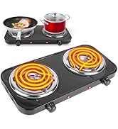 TeqHome Hot Plate, 2000W Portable Electric Stove for Cooking with 5 Levels Adjustable Temperature...