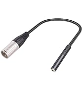 Yumiwoow 1/8 to XLR Male Cable,Balanced 3.5mm Female Stereo TRS Mini Jack to XLR Male Audio Conve...