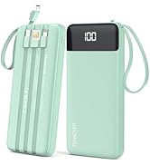 Portable Charger Built-in Cables,10000mAh Power Bank for iPhone,Fast Charge USB C Battery Pack Tr...