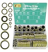 XBVV 378 Pcs NBR Metal Bonded Sealing Washer Assortment Kit M6 M8 M10 M12 M14 M16 M18 M20 M22 M24...