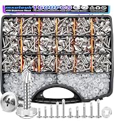 mxuteuk 1220PCS #8#10 Self Tapping Screws for Metal,410 Stainless Steel Self Drilling Screws,Trus...