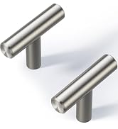 Veise 10 Pack Cabinet Knobs, 2 Inch Single Hole Kitchen Cabinet Handles, Brushed Nickel T-Bar Kno...