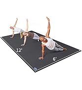 MRO Large Yoga Mat for Home Gym Workout 6'x12'x9mm, Extra Wide and Long Exercise Mats for Durable...