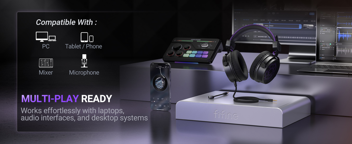 FIFINE AMPLITANK HD18 LITE Over Ear Open Back Design Headphone with wide compatibility