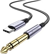 MOSWAG USB C to 6.35mm 1/4 inch TRS Cable 3.28FT/1Meter,Type C to 1/4 Audio Adapter Aux Jack Ster...