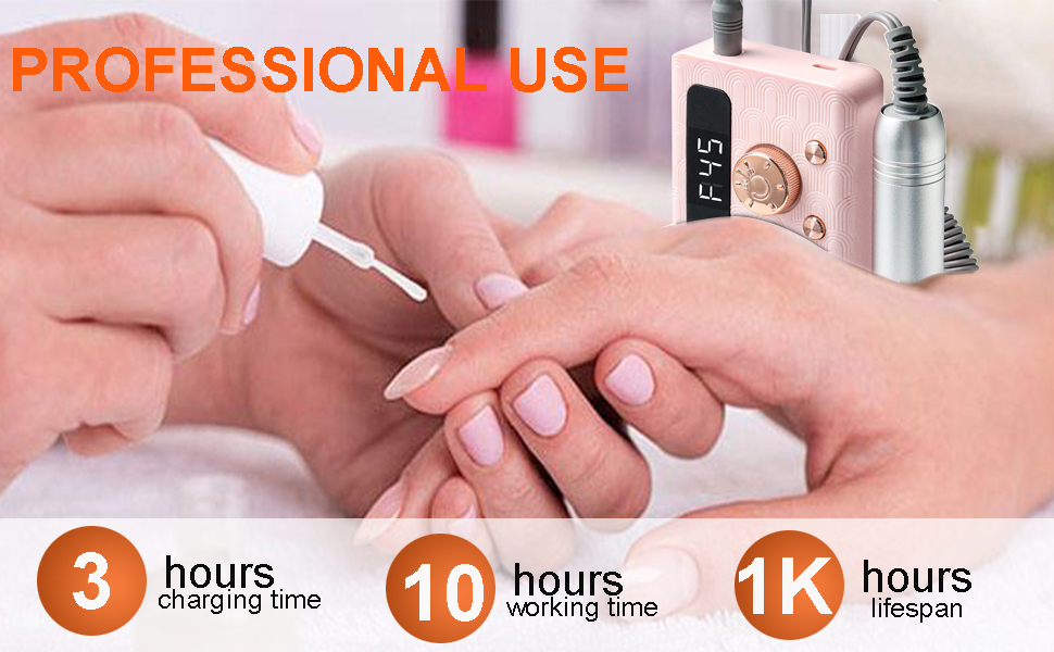 Electric Nail File Professional Kit - Professional 45000RPM Portable Nails Drills Kit