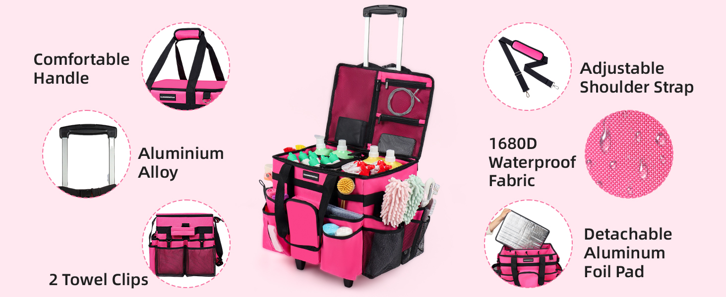 rolling cleaning caddy bag