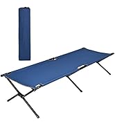 GYMAX Folding Camping Cot, Heavy Duty Portable Military Cot with Oxford Fabric, Foldable Camping ...