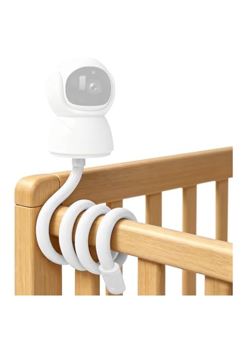 Flexible Twist Baby Monitor Mount with 1/4 Screw, 20’‘ Camera Holder | Attaches to Crib Cot Shelv...