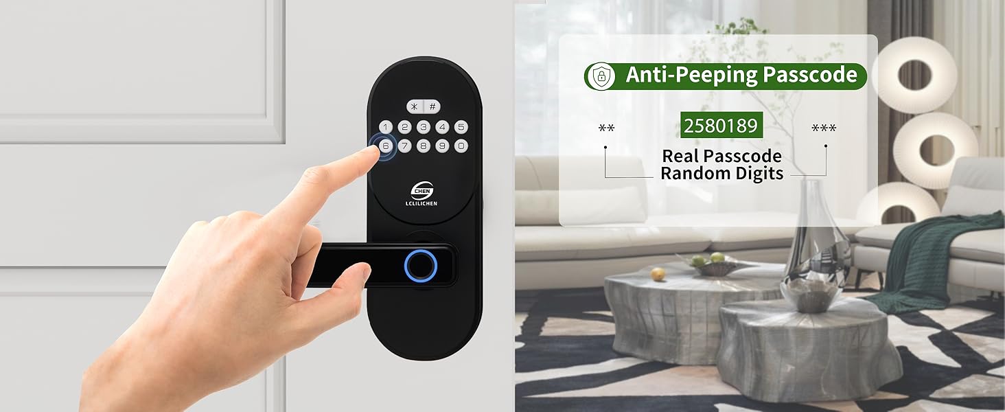 keyless entry door lock with handle