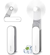 Nezylaf Handheld Mini Fan, 2 Speeds Rechargeable Travel Fan[9-15 Working Hours], Portable USB Sma...