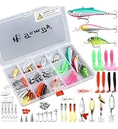 TCMBY Fishing Lures Bait Tackle Kit Set for Freshwater Trout Bass Fishing, Including Accessories,...