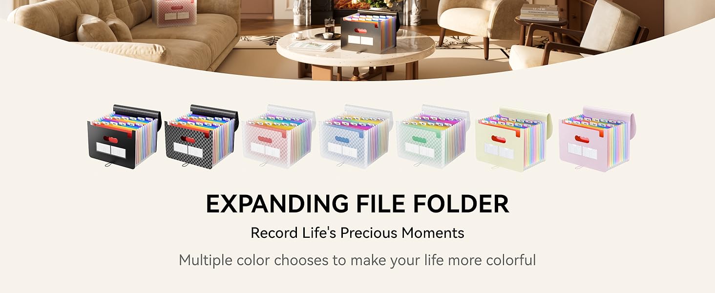 ABC life 12 Pockets Accordion File Organizer Expanding File Folders