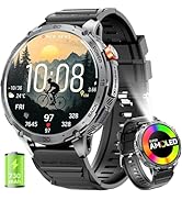 Military Smart Watch for Men 1.75" HD AMOLED Display 730mAh Battery Smart Watches with LED Flashl...