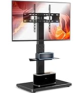 YOMT Floor TV Stand with Mount Wood Base Tall Corner TV Stand for Most 32-75 Inch TVs up to 110 l...