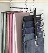 MORALVE Pants Hangers Space Saving - 2 Pack European Beechwood Scarf Hangers - Closet Organizer J...