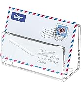 FUCDTEFC Acrylic Mail Holder, Clear Acrylic File Letter Organizer, Vertical Envelope Mail Holder ...