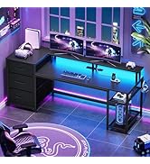 SEDETA 59" Office Desk with Drawers, Reversible Computer Desk with File Drawers &amp; Storage, Gaming...