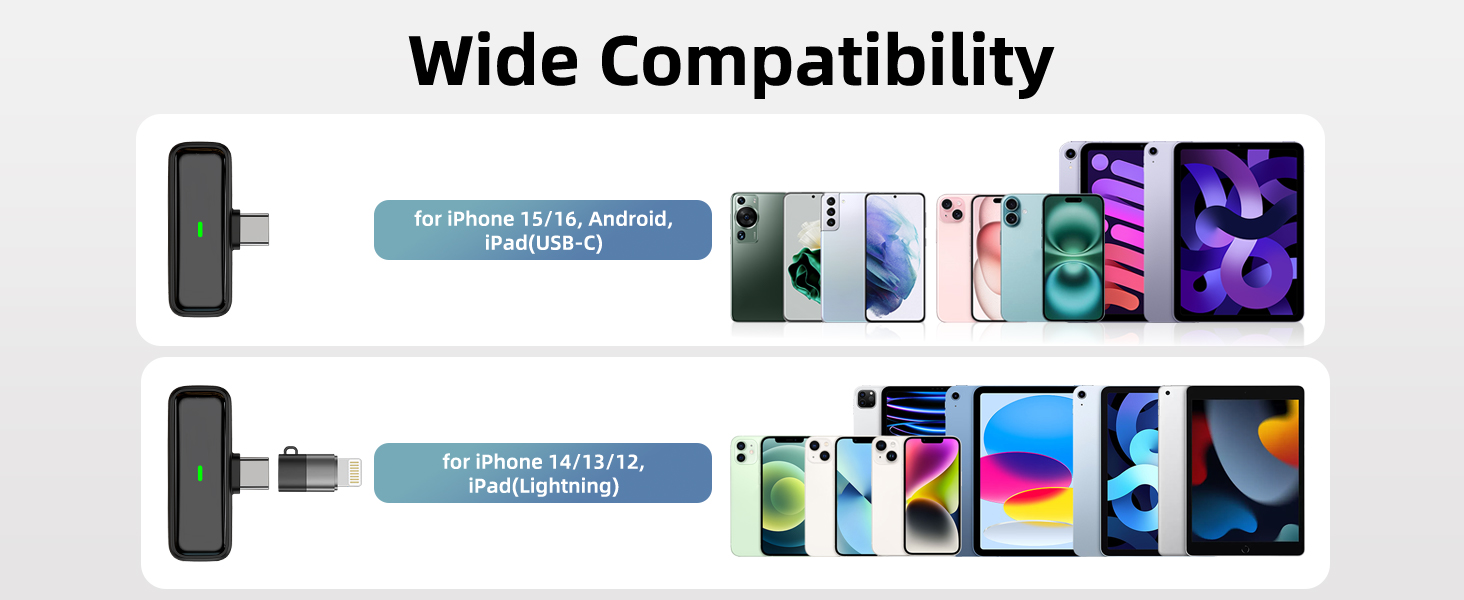 USB C Microphone with Lighting Adapter
