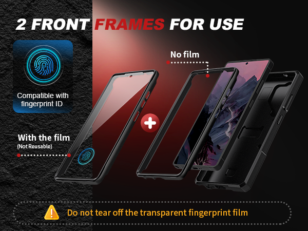 Samsung S25 Ultra Case with 2 Front Frames