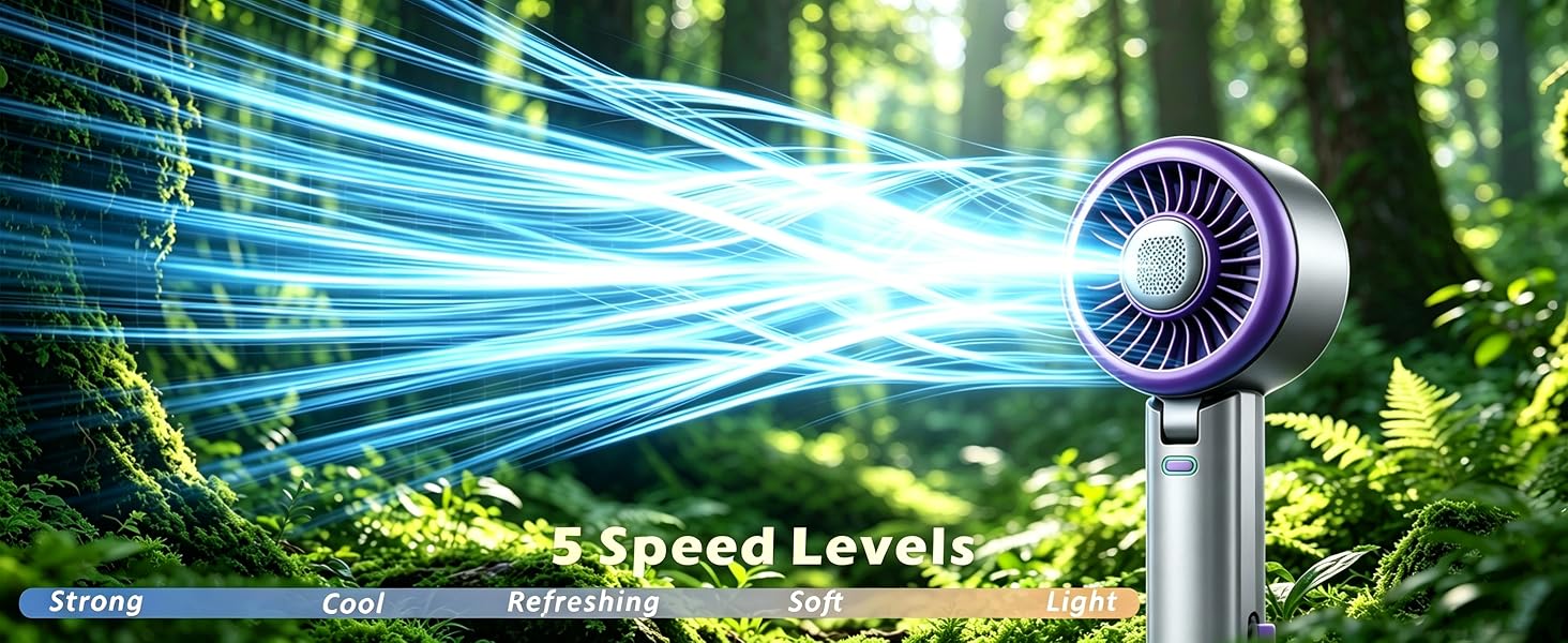 portable fan,fan portable,handheld fan,personal fan,portable handheld fan 5 speed level strong wind