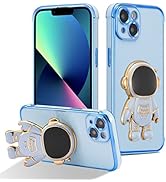 RALEAVO for iPhone 15 Case Cute 6D Astronaut Phone Case with Stand Luxury Plating Case Cover Slim...