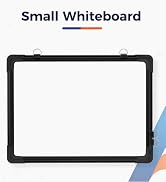 AMUSIGHT Double-Sided White Board, 16" x 12" Black Dry Erase Board Small Whiteboard for Wall Magn...