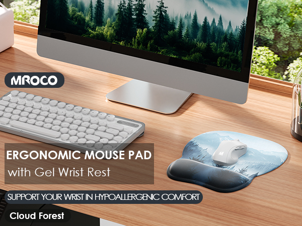 Ergonomic mouse pad with wrist rest
