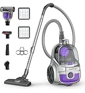 Aspiron Canister Vacuum, Upgraded 1600W Bagless Canister Vacuum Cleaner, Auto Cord Rewind, H13 HE...