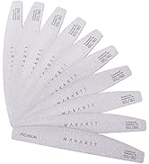 Makartt Nail File: 100/180 Grit Emery Boards for Nails, 10 Pcs Zebra Doubled Sides Washable Coars...