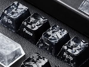 Clear Jelly Keycaps, Translucent Keycaps Set Gradient Grey Keycaps 120 Keys Custom Keycaps