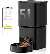 DUDUPET Automatic Cat Feeder 5G WiFi, Automatic Pet Feeder with APP Remote Control, 5L Cat Dry Fo...