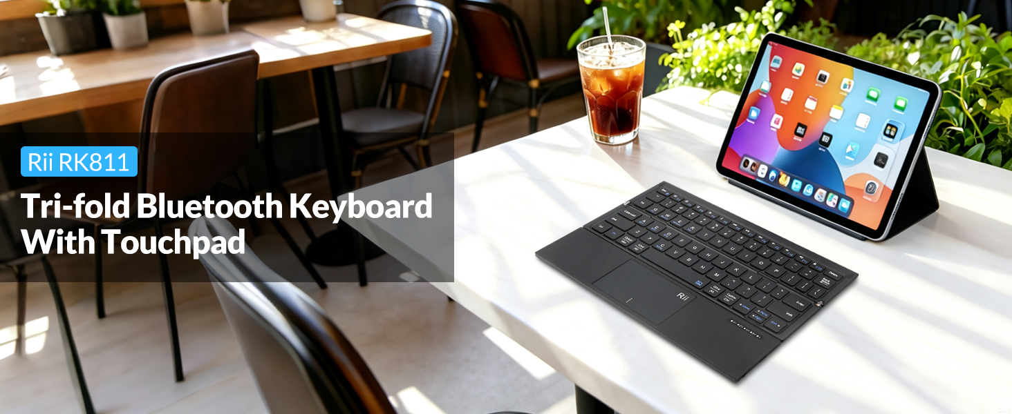 Rii RK811 Tri-Fold Bluetooth Keyboard