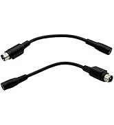 UpperFu 2pcs 3 Pin Mini Din Male to DC 5.5mm x 2.1 mm Female Connector DC Power Extension Adapter...